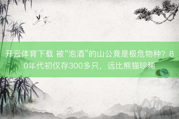 开云体育下载 被“泡酒”的山公竟是极危物种？80年代初仅存300多只，远比熊猫珍稀